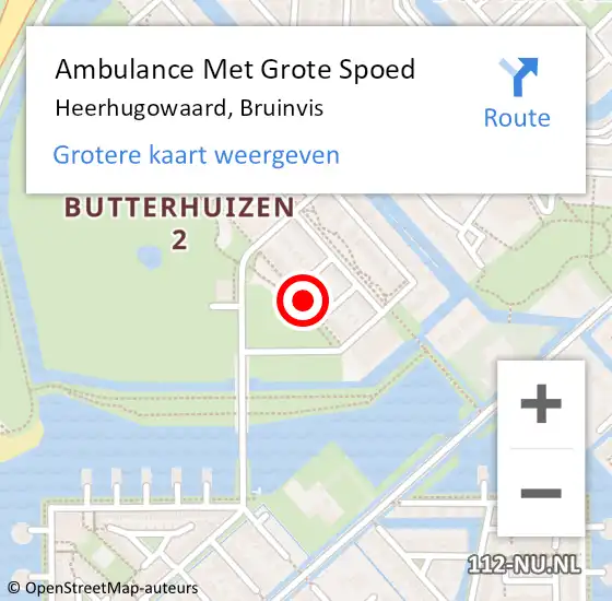 Locatie op kaart van de 112 melding: Ambulance Met Grote Spoed Naar Heerhugowaard, Bruinvis op 18 oktober 2023 14:24