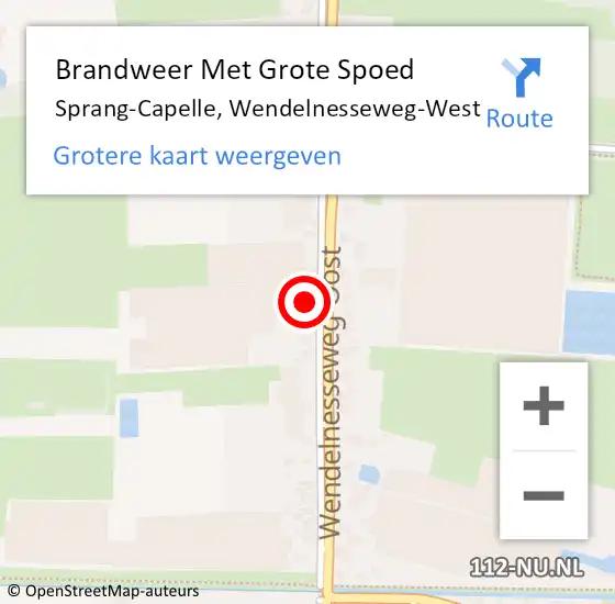 Locatie op kaart van de 112 melding: Brandweer Met Grote Spoed Naar Sprang-Capelle, Wendelnesseweg-West op 18 oktober 2023 14:33