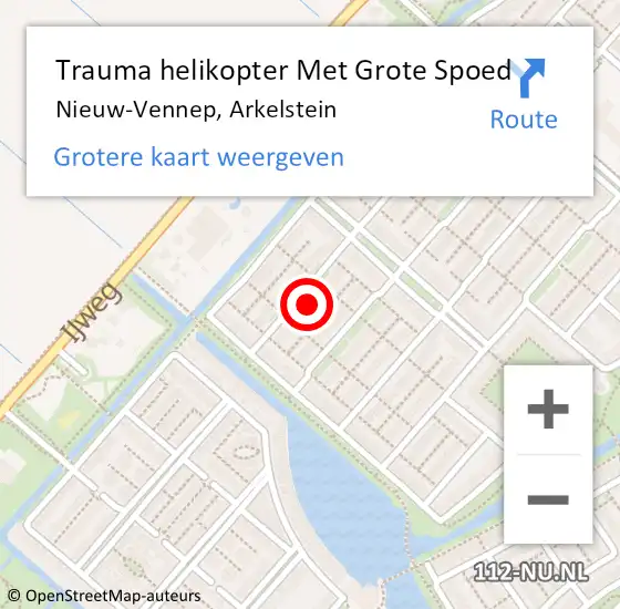 Locatie op kaart van de 112 melding: Trauma helikopter Met Grote Spoed Naar Nieuw-Vennep, Arkelstein op 18 oktober 2023 15:16