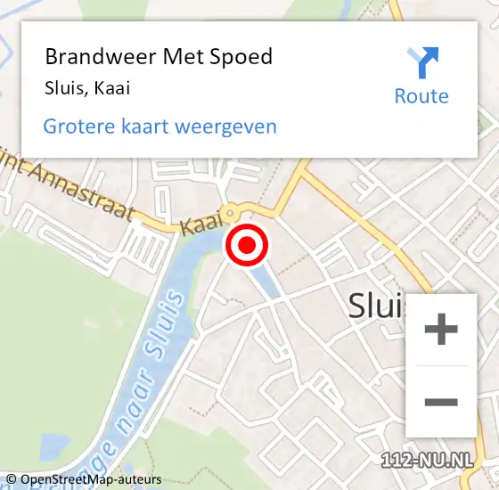 Locatie op kaart van de 112 melding: Brandweer Met Spoed Naar Sluis, Kaai op 18 oktober 2023 15:18