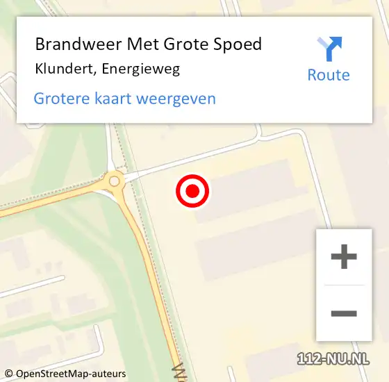 Locatie op kaart van de 112 melding: Brandweer Met Grote Spoed Naar Klundert, Energieweg op 18 oktober 2023 15:29