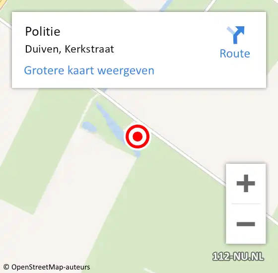 Locatie op kaart van de 112 melding: Politie Duiven, Kerkstraat op 18 oktober 2023 16:37