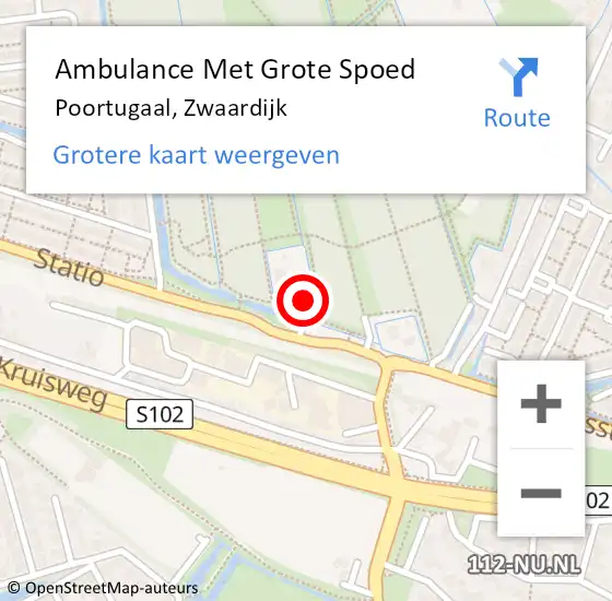 Locatie op kaart van de 112 melding: Ambulance Met Grote Spoed Naar Poortugaal, Zwaardijk op 18 oktober 2023 17:22
