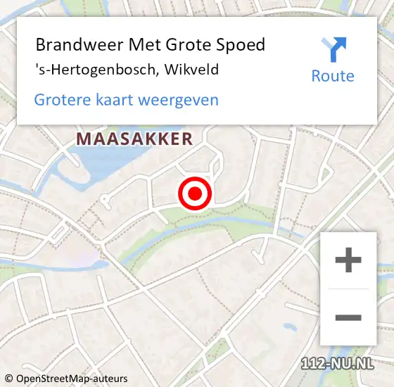 Locatie op kaart van de 112 melding: Brandweer Met Grote Spoed Naar 's-Hertogenbosch, Wikveld op 18 oktober 2023 17:30