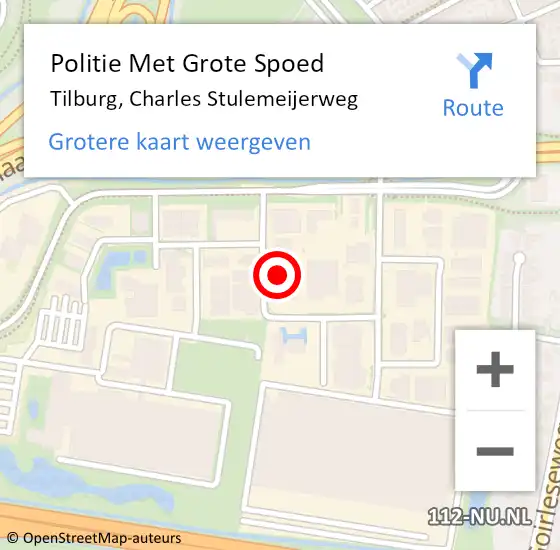 Locatie op kaart van de 112 melding: Politie Met Grote Spoed Naar Tilburg, Charles Stulemeijerweg op 18 oktober 2023 17:31