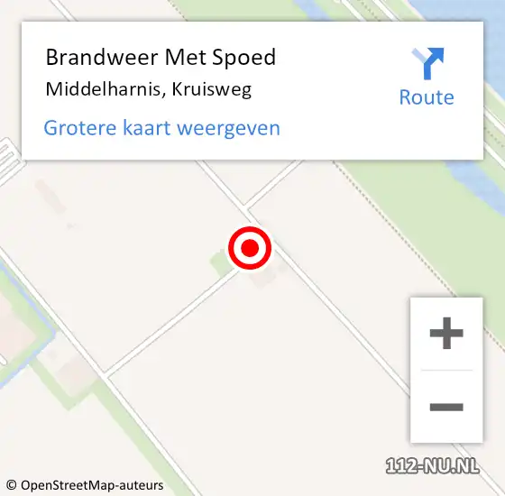 Locatie op kaart van de 112 melding: Brandweer Met Spoed Naar Middelharnis, Kruisweg op 18 oktober 2023 17:33