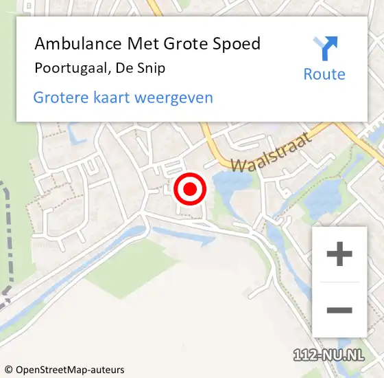 Locatie op kaart van de 112 melding: Ambulance Met Grote Spoed Naar Poortugaal, De Snip op 18 oktober 2023 18:50