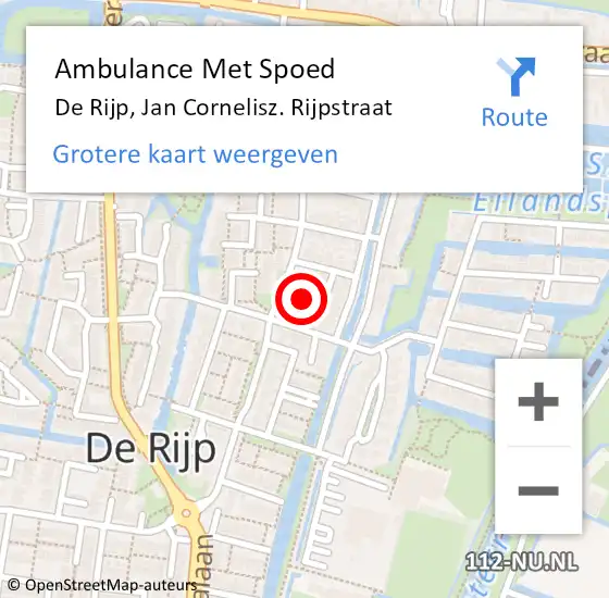 Locatie op kaart van de 112 melding: Ambulance Met Spoed Naar De Rijp, Jan Cornelisz. Rijpstraat op 18 oktober 2023 18:51