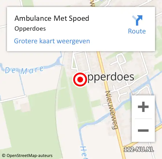 Locatie op kaart van de 112 melding: Ambulance Met Spoed Naar Opperdoes op 18 oktober 2023 19:26