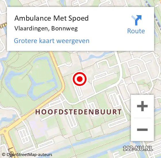 Locatie op kaart van de 112 melding: Ambulance Met Spoed Naar Vlaardingen, Bonnweg op 18 oktober 2023 19:33