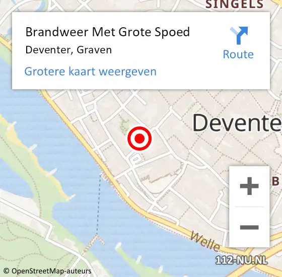 Locatie op kaart van de 112 melding: Brandweer Met Grote Spoed Naar Deventer, Graven op 18 oktober 2023 19:52