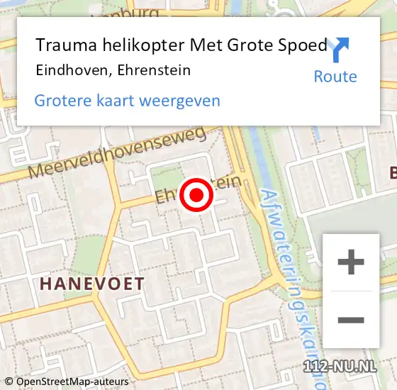 Locatie op kaart van de 112 melding: Trauma helikopter Met Grote Spoed Naar Eindhoven, Ehrenstein op 18 oktober 2023 21:18