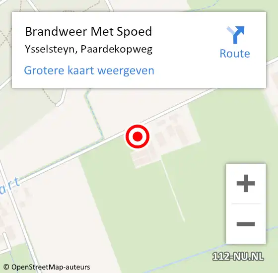 Locatie op kaart van de 112 melding: Brandweer Met Spoed Naar Ysselsteyn, Paardekopweg op 18 oktober 2023 22:58