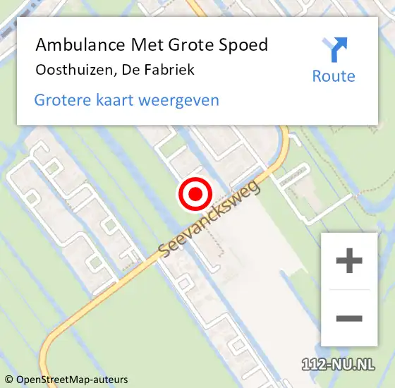 Locatie op kaart van de 112 melding: Ambulance Met Grote Spoed Naar Oosthuizen, De Fabriek op 19 oktober 2023 00:16