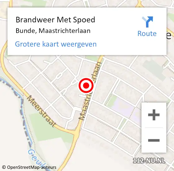 Locatie op kaart van de 112 melding: Brandweer Met Spoed Naar Bunde, Maastrichterlaan op 19 oktober 2023 02:51