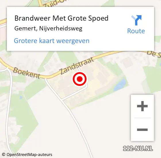 Locatie op kaart van de 112 melding: Brandweer Met Grote Spoed Naar Gemert, Nijverheidsweg op 19 oktober 2023 03:49