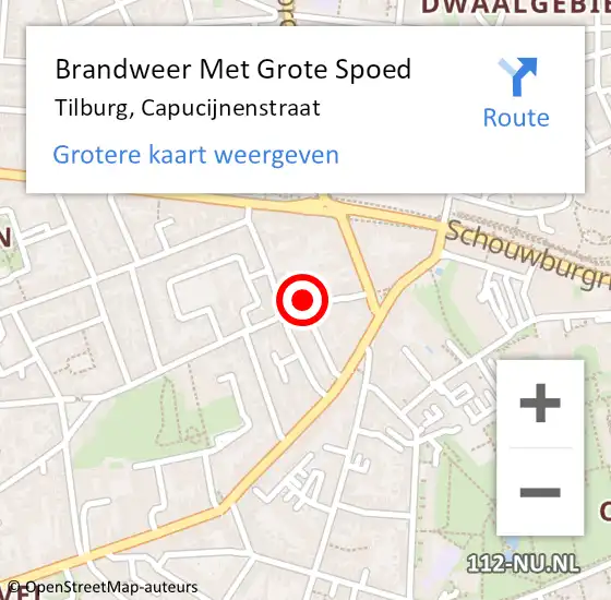 Locatie op kaart van de 112 melding: Brandweer Met Grote Spoed Naar Tilburg, Capucijnenstraat op 19 oktober 2023 07:08
