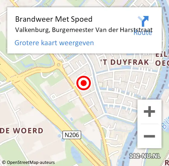 Locatie op kaart van de 112 melding: Brandweer Met Spoed Naar Valkenburg, Burgemeester Van der Harststraat op 19 oktober 2023 08:24