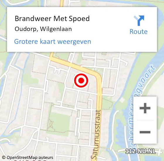 Locatie op kaart van de 112 melding: Brandweer Met Spoed Naar Oudorp, Wilgenlaan op 19 oktober 2023 09:58