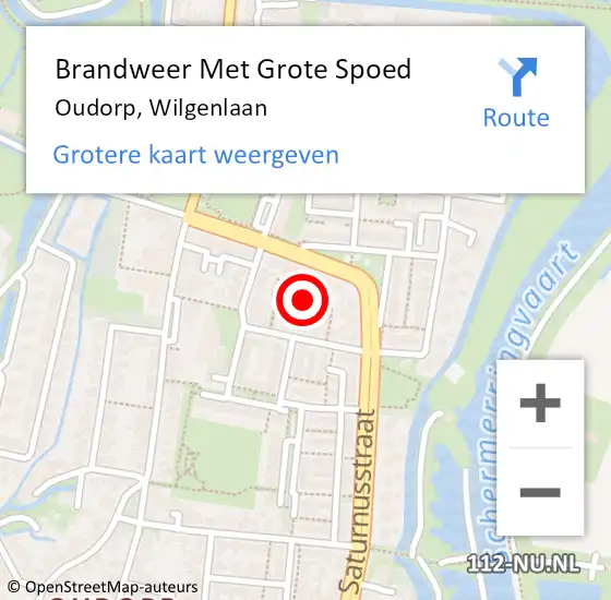 Locatie op kaart van de 112 melding: Brandweer Met Grote Spoed Naar Oudorp, Wilgenlaan op 19 oktober 2023 09:58