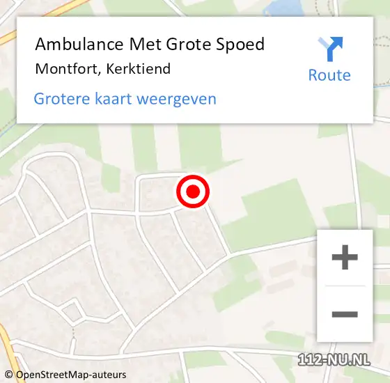 Locatie op kaart van de 112 melding: Ambulance Met Grote Spoed Naar Montfort, Kerktiend op 19 oktober 2023 11:10