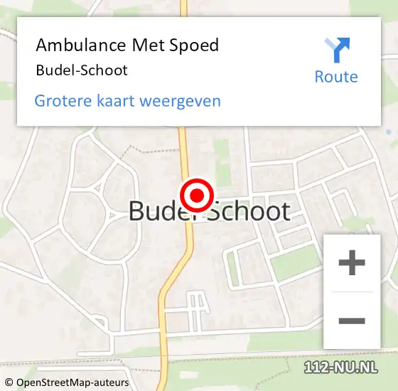 Locatie op kaart van de 112 melding: Ambulance Met Spoed Naar Budel-Schoot op 19 oktober 2023 11:24