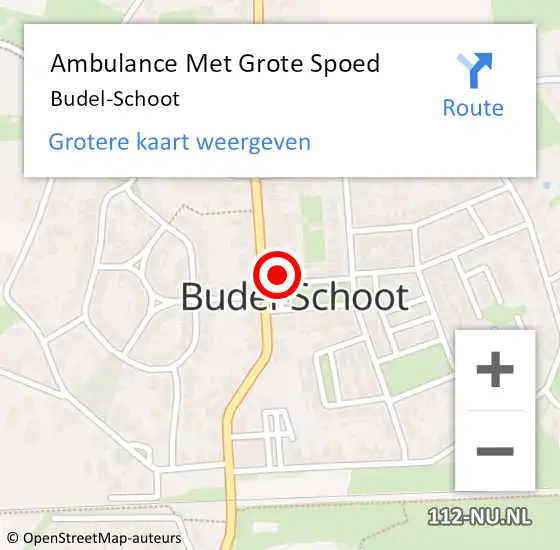 Locatie op kaart van de 112 melding: Ambulance Met Grote Spoed Naar Budel-Schoot op 19 oktober 2023 11:37