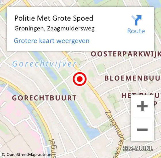 Locatie op kaart van de 112 melding: Politie Met Grote Spoed Naar Groningen, Zaagmuldersweg op 19 oktober 2023 12:04
