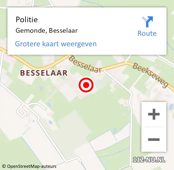 Locatie op kaart van de 112 melding: Politie Gemonde, Besselaar op 19 oktober 2023 12:19