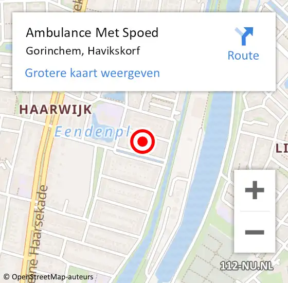 Locatie op kaart van de 112 melding: Ambulance Met Spoed Naar Gorinchem, Havikskorf op 19 oktober 2023 13:25