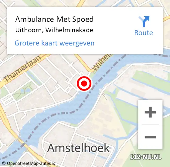 Locatie op kaart van de 112 melding: Ambulance Met Spoed Naar Uithoorn, Wilhelminakade op 19 oktober 2023 13:33