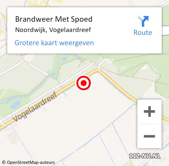 Locatie op kaart van de 112 melding: Brandweer Met Spoed Naar Noordwijk, Vogelaardreef op 19 oktober 2023 13:44