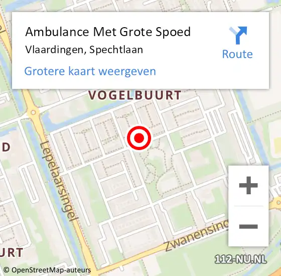 Locatie op kaart van de 112 melding: Ambulance Met Grote Spoed Naar Vlaardingen, Spechtlaan op 19 oktober 2023 14:22