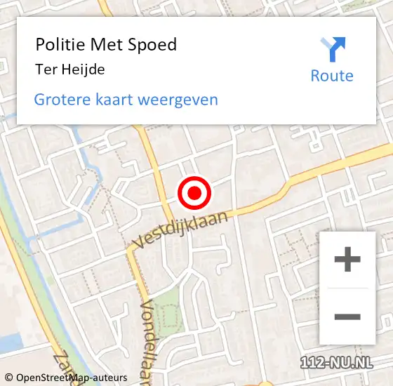 Locatie op kaart van de 112 melding: Politie Met Spoed Naar Ter Heijde op 19 oktober 2023 14:48