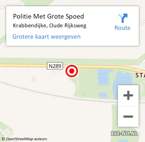 Locatie op kaart van de 112 melding: Politie Met Grote Spoed Naar Krabbendijke, Oude Rijksweg op 19 oktober 2023 15:14