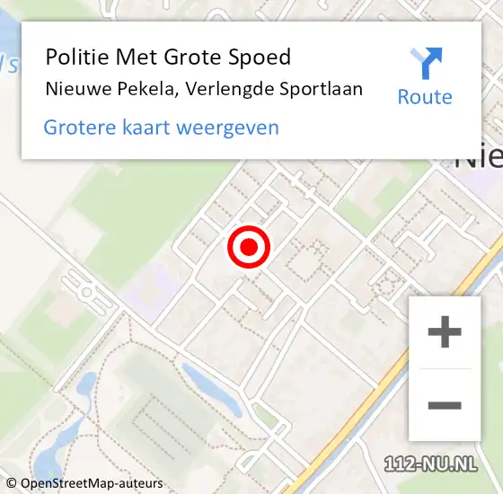 Locatie op kaart van de 112 melding: Politie Met Grote Spoed Naar Nieuwe Pekela, Verlengde Sportlaan op 19 oktober 2023 15:51