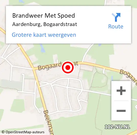 Locatie op kaart van de 112 melding: Brandweer Met Spoed Naar Aardenburg, Bogaardstraat op 19 oktober 2023 16:20