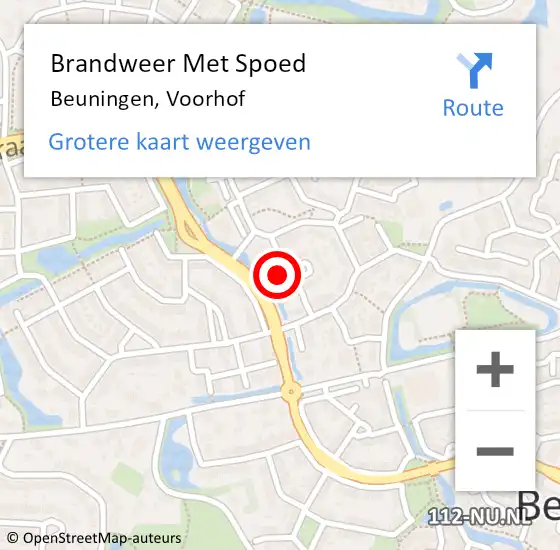 Locatie op kaart van de 112 melding: Brandweer Met Spoed Naar Beuningen, Voorhof op 19 oktober 2023 16:33