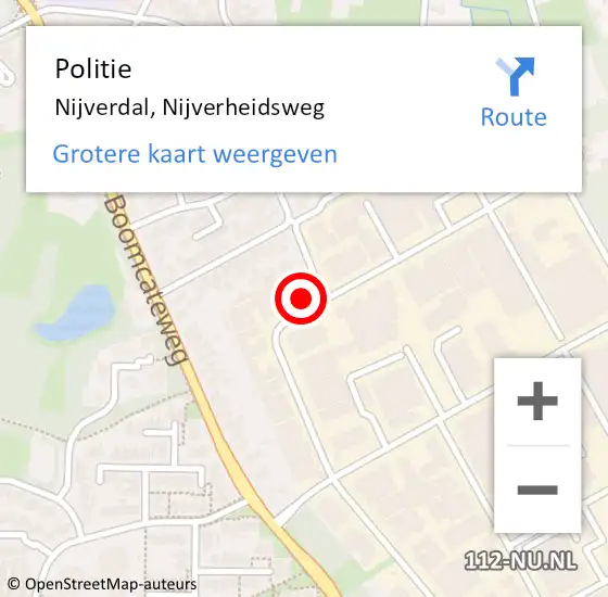 Locatie op kaart van de 112 melding: Politie Nijverdal, Nijverheidsweg op 19 oktober 2023 16:45