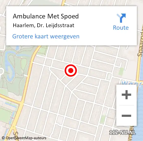 Locatie op kaart van de 112 melding: Ambulance Met Spoed Naar Haarlem, Dr. Leijdsstraat op 19 oktober 2023 17:11