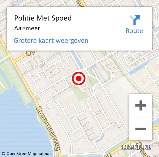 Locatie op kaart van de 112 melding: Politie Met Spoed Naar Aalsmeer op 19 oktober 2023 17:21