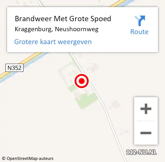 Locatie op kaart van de 112 melding: Brandweer Met Grote Spoed Naar Kraggenburg, Neushoornweg op 19 oktober 2023 17:22