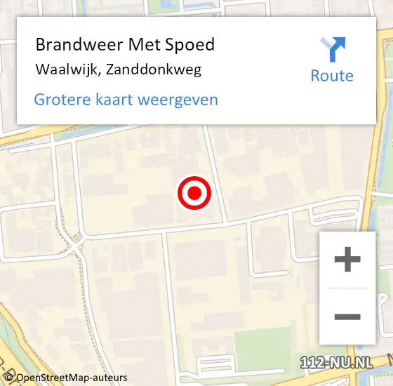 Locatie op kaart van de 112 melding: Brandweer Met Spoed Naar Waalwijk, Zanddonkweg op 19 oktober 2023 20:45