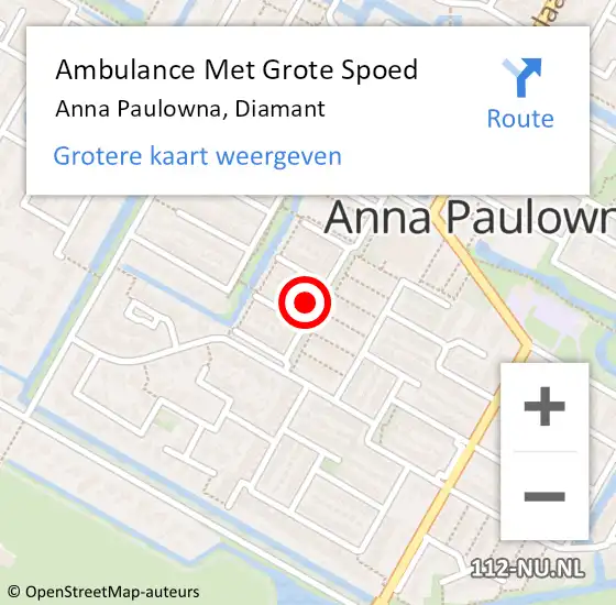 Locatie op kaart van de 112 melding: Ambulance Met Grote Spoed Naar Anna Paulowna, Diamant op 19 oktober 2023 21:47