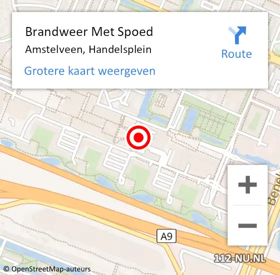 Locatie op kaart van de 112 melding: Brandweer Met Spoed Naar Amstelveen, Handelsplein op 19 oktober 2023 21:50