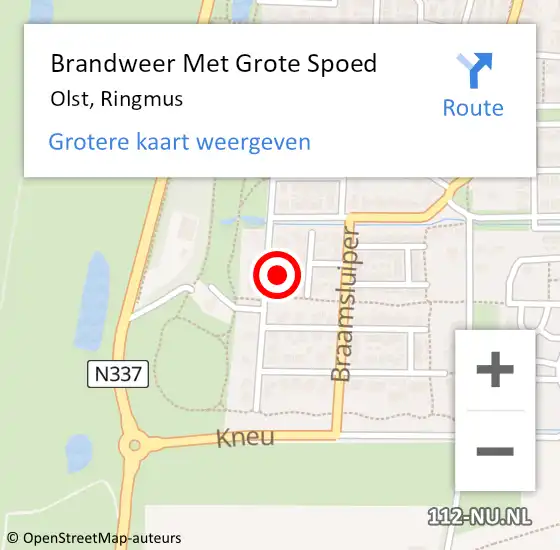 Locatie op kaart van de 112 melding: Brandweer Met Grote Spoed Naar Olst, Ringmus op 19 oktober 2023 22:21