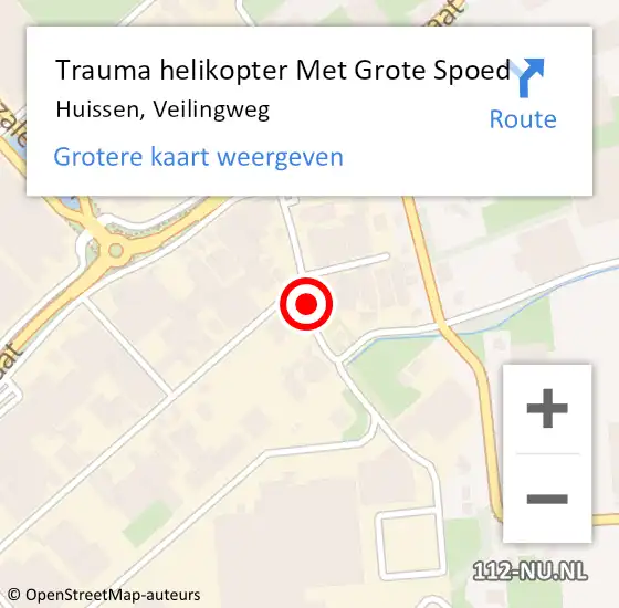 Locatie op kaart van de 112 melding: Trauma helikopter Met Grote Spoed Naar Huissen, Veilingweg op 19 oktober 2023 23:50