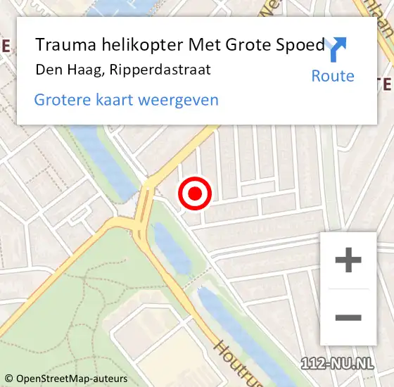 Locatie op kaart van de 112 melding: Trauma helikopter Met Grote Spoed Naar Den Haag, Ripperdastraat op 20 oktober 2023 00:11