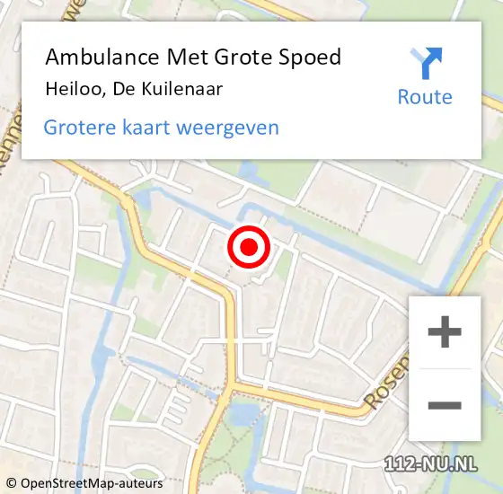 Locatie op kaart van de 112 melding: Ambulance Met Grote Spoed Naar Heiloo, De Kuilenaar op 20 oktober 2023 00:17