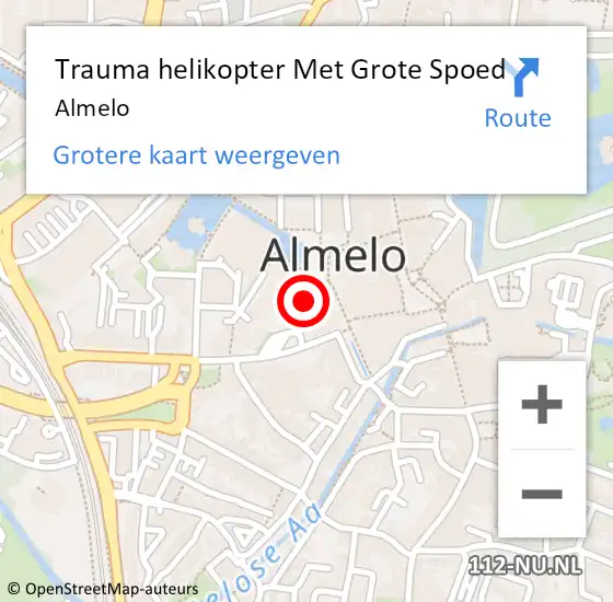 Locatie op kaart van de 112 melding: Trauma helikopter Met Grote Spoed Naar Almelo op 20 oktober 2023 00:53